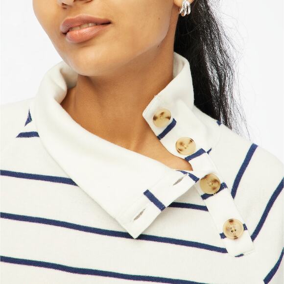 J.Crew Striped Navy and White Women's Top - Picture 3 of 12